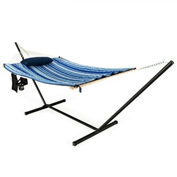 Ensemble de support de chaise hamac balançoire en coton avec porte-oreiller intérieur extérieur 1