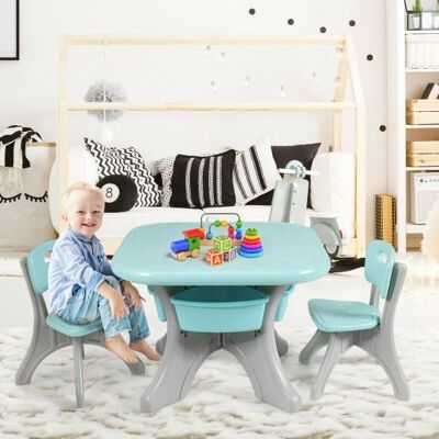 Kinder Kids Aktivitätstisch & Stuhl Set Play Möbel mit Lagerblau