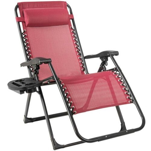 Übergrößere Lounge Stuhl Terrasse Hochleistungsklapper Liege-Dark Red rot