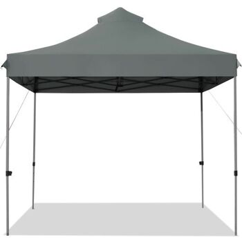 10' x 10' Portable Pop Up Canopy Event Party Tent avec Roller Bag-Gris Réglable 3