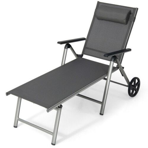 Buy chaise wheels chair with patio Adjustable wholesale lounge folding