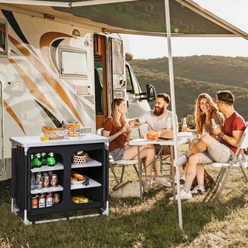Camping -Kochtisch im Freien mit Lagerorganisator