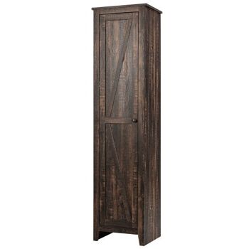 Armoire de rangement de salle de bain tour de linge grand organisateur latéral mince avec étagère en noyer 3