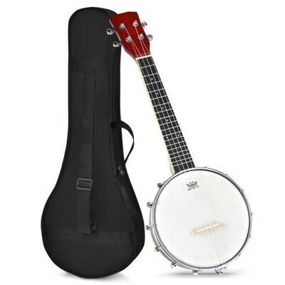 24 Zoll Sonart 4-Saiten-Banjo-Ukulele mit Remo Drumhead und Gig-Tasche