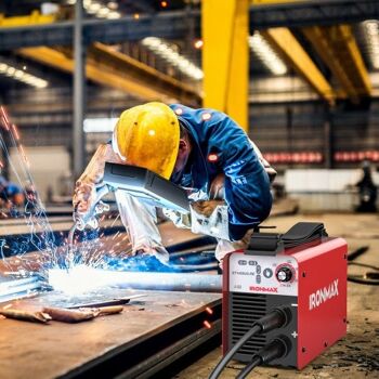 Poste à souder portable IGBT avec porte-électrode et pince de terre-rouge 1