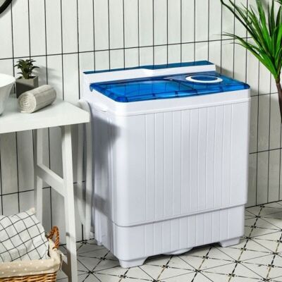 26 Pfund tragbare halbautomatische Waschmaschine mit integriertem Abflusspumpenblau