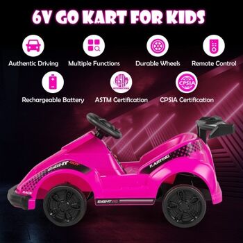 6V Kids Ride The GO CART avec télécommande et sangle de sécurité 3