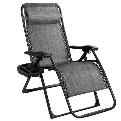 Übergroße Lounge-Stuhl mit Cup-Inhaber von Hochleistungen für Outdoor-Grau