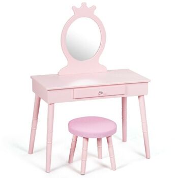 Ensemble table et chaise de maquillage pour vanité pour enfants 1
