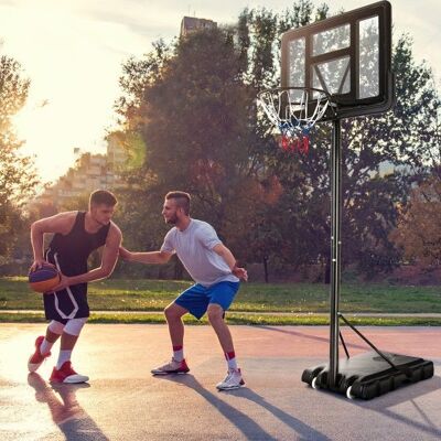 Verstellbare tragbare Basketball -Hoop -Ständer mit bruchsicheren Rückenbretträdern