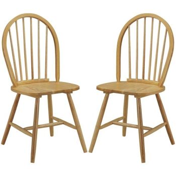 2 Chaises fuseau en bois vintage Windsor retour à la salle à manger 3