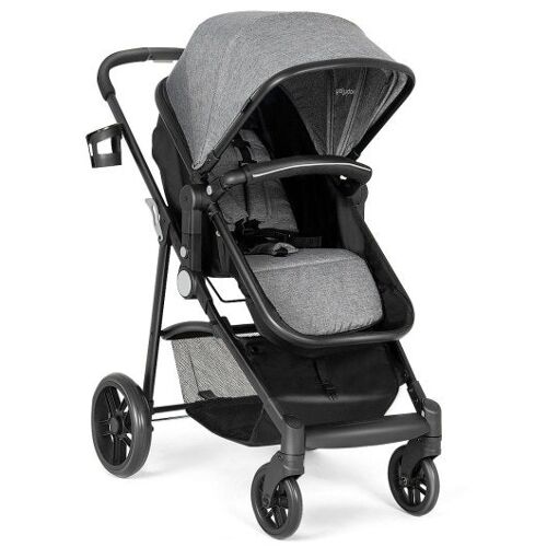 2-in-1-faltbarer Kinderwagen Neugeborenes Kinderwagen-Kindermädchen-Grau