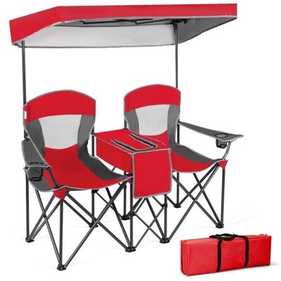 Tragbare Klappcamping-Baldachin-Stühle mit Tassenhalter-rot