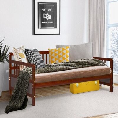 Doppelgröße Holzlatten Tagesbett mit Rails-Cherry