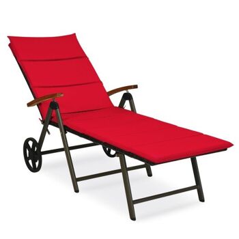 Chaise longue d'extérieur chaise longue chaise longue en rotin chaise longue-rouge 3