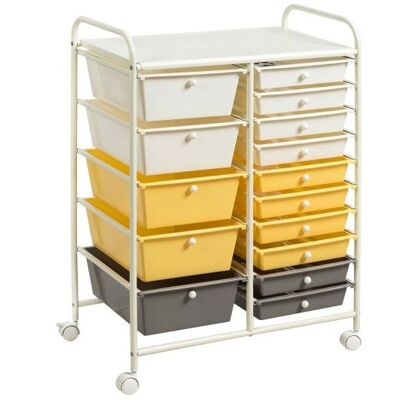 15-Drawer-Speicher-Roll-Organizer CARD-Yellow