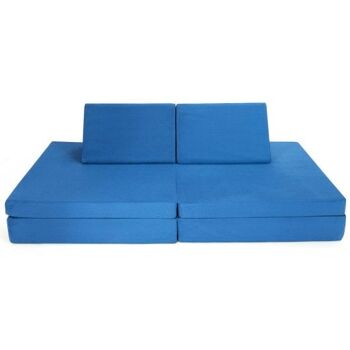 Ensemble de 4 canapés pour enfants Cabrio avec 2 tapis pliants-Bleu 3