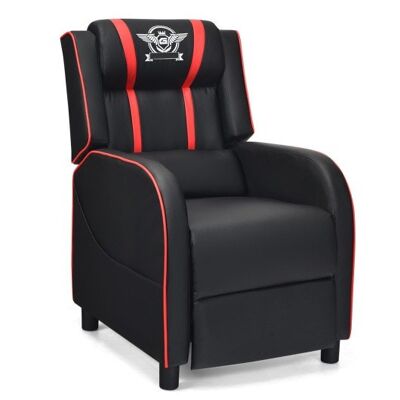 Massage Racing Gaming Single Recliner Chair-Red ZAS10497