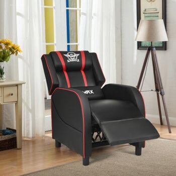 Massage Racing Gaming Fauteuil Inclinable Simple-Rouge ZAS10497 2