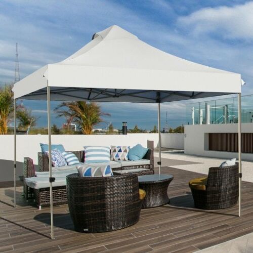 10 'x 10' tragbarer Pop-up-Canopy-Event-Party-Zelt mit Roller-Beutel-White verstellbar