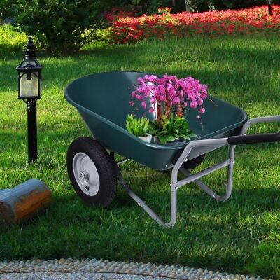 2 Reifenschubkarre Gartenwagen Hochleistungsschwere Dolly Utility Cart-Green