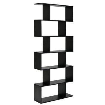 Étagère de rangement en forme de S à 6 niveaux pour bibliothèque Décor Z-Shelf-Black 3