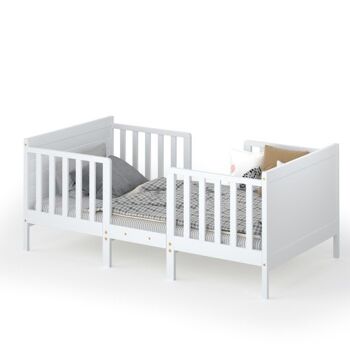 Mobilier de chambre à coucher en bois pour enfants Cabrio 2 en 1 avec garde-corps Blanc 3