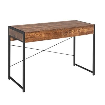 2-schüchternen Home Office Desk mit Stahlrahmen-Rustic Braun