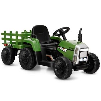 Tracteur 12v avec chargeur inférieur à 3 vitesses pour enfants de 3 ans et plus - vert foncé 3