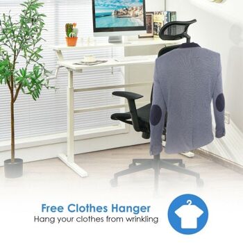 Chaise de bureau en maille à dossier haut ergonomique réglable en hauteur avec Hange-Black 2
