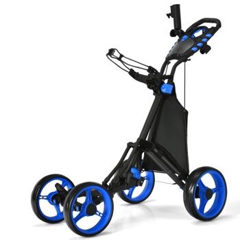 Golf Slider Pull Cart avec frein à pied Bleu 3