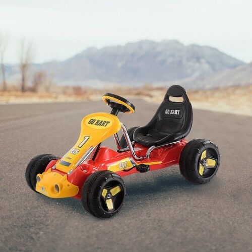 Go Kart Kids fahren mit Auto-Pedal-Auto-Auto 4 Rad Racer Toy Stealth Outdoor-rot