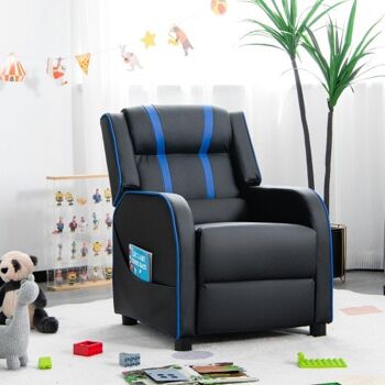 Chaise Nursery Rhyme avec poches latérales et repose-pieds bleu 2