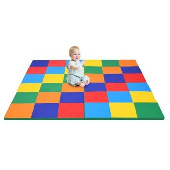 Tapis de jeu en mousse pour tout-petits de 58 pouces tapis de sol d'activité pliable pour bébé 3