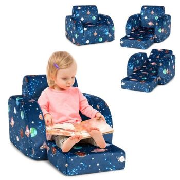Canapé-lit convertible 3-en-1 pour enfants pour tout-petit-Bleu 3