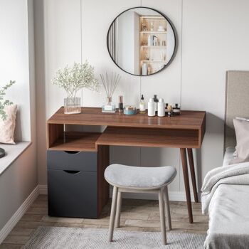 Tiroir et armoire de bureau pour PC avec pieds en bois 1