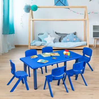 Lot de 6 chaises empilables en plastique pour enfants - Bleu-Bleu 1