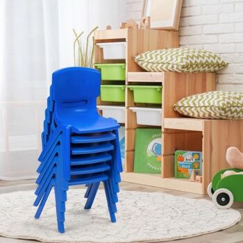 Lot de 6 chaises empilables en plastique pour enfants - Bleu-Bleu 2