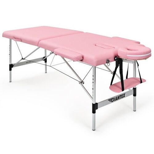 84 Zoll l tragbares einstellbares Massagebett mit Tragetasche für Gesichtssalon Spa -Pink