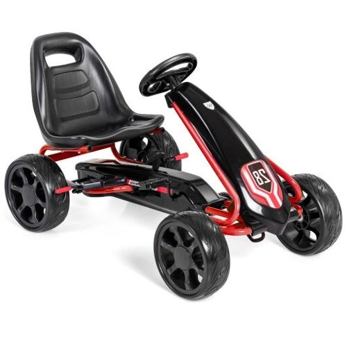 Kinder fahren auf Toys Pedal Powered Go Kart Pedal Car-Black