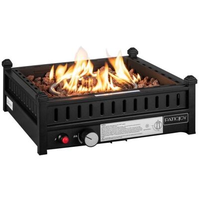 16,5-Zoll-Tabletop-Propan-Feuerstelle mit einfachem Zündsystem-Schwarz