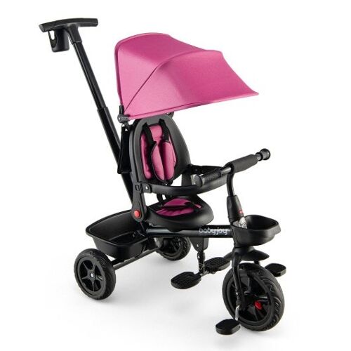 4-in-1 Reversible Kleinkinddreirad mithöhe einstellbare Push-Griff-Pink