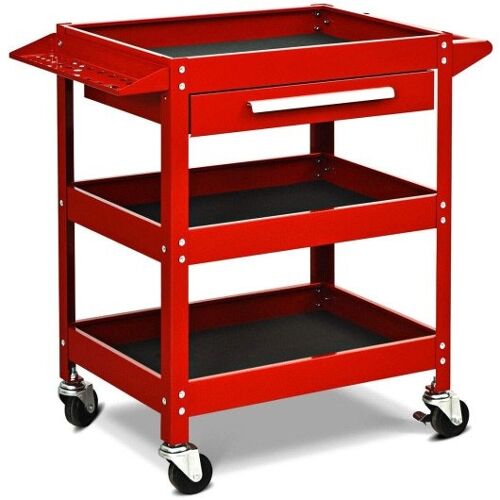 Rolling Tool Cart Cart Mechanic Cabinet Storage Toolbox Organizer mit Schubladen-rot