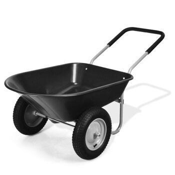 Chariot de jardin brouette à 2 pneus Heavy Duty Heavy Duty Dolly Utility Cart-Black 3