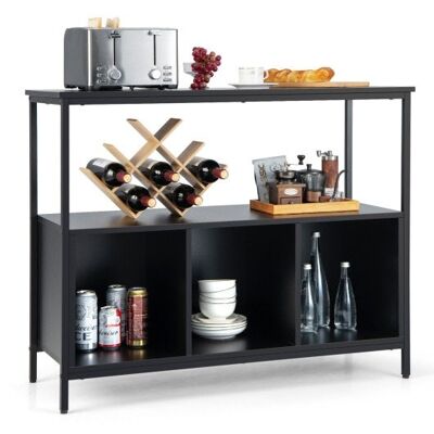 Modernes Küchenbuffet Sideboard mit 3 Fächern schwarz