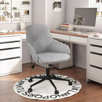 Chaise de bureau à domicile en tissu avec dossier à bascule gris 2