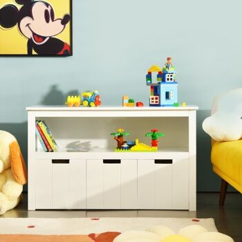 Armoire de rangement pour jouets pour enfants boîte à 3 tiroirs avec roues grand support de cube de rangement 2