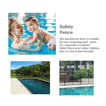 Clôture de sécurité pour piscine creusée de 4 pieds x 12 pieds 2