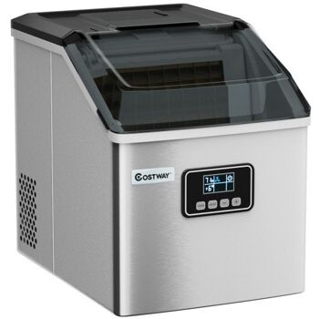 Machine à glaçons à comptage automatique en acier inoxydable de 48 lb avec écran LCD 1