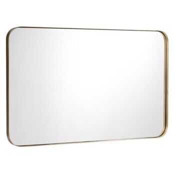 Cadre en métal 32" x 20", miroir rectangulaire monté - Doré 1